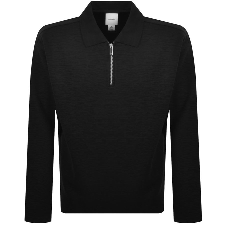 Calvin Klein Quarter Zip Polo T Shirt Black | Mainline Menswear us